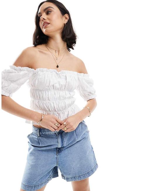Barbour White Embroidered Jersey Top