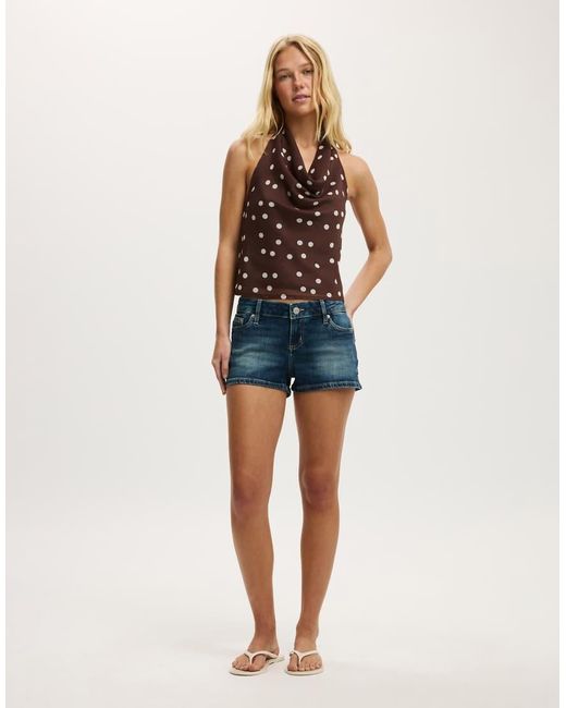 Cotton On Blue Micro Low Denim Short