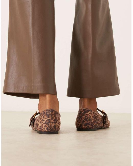 ASOS Brown Leah Mary Jane Ballets