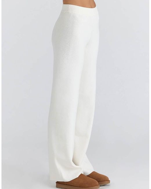 House Of Cb White Andie Ivory Merino Wool Knit Trousers