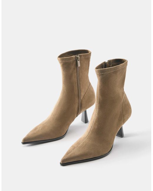 Pull&Bear White High-heel-stiefeletten