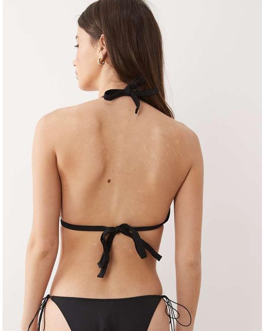 ASOS Natural Fuller Bust Chelsea Charm High Apex Triangle Bikini Top