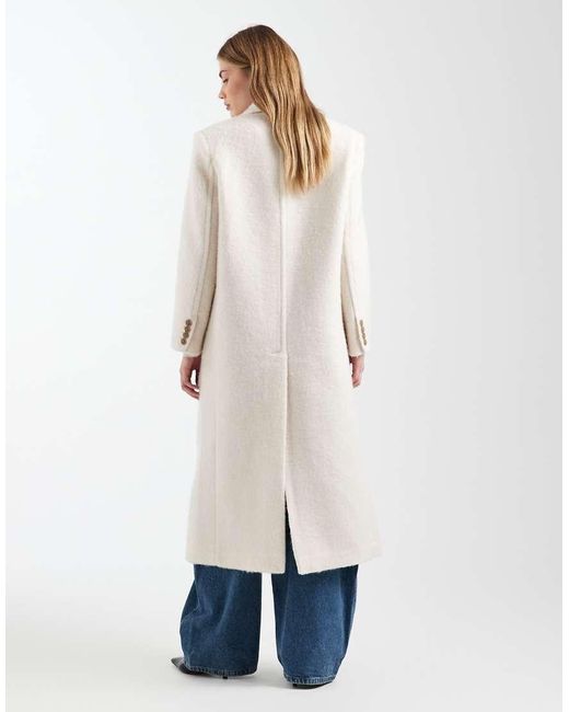 ASOS Blue Premium Brushed Wool Blend Dad Coat