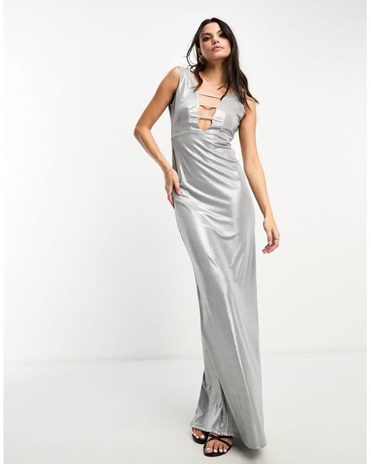 ASOS White Binding Detail Front Maxi Dress