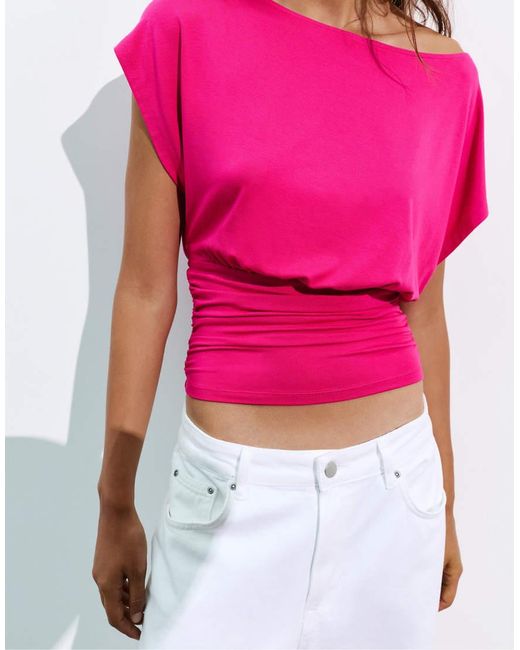 Pull&Bear Pink Asymmetric Top