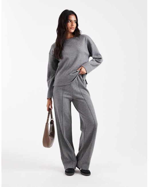 Sudadera Gris Carbón De Manga Larga De Punto Suave Al Tacto De Mezcla De Algodón De (Parte De Un Conjunto) Threadbare de color Gray