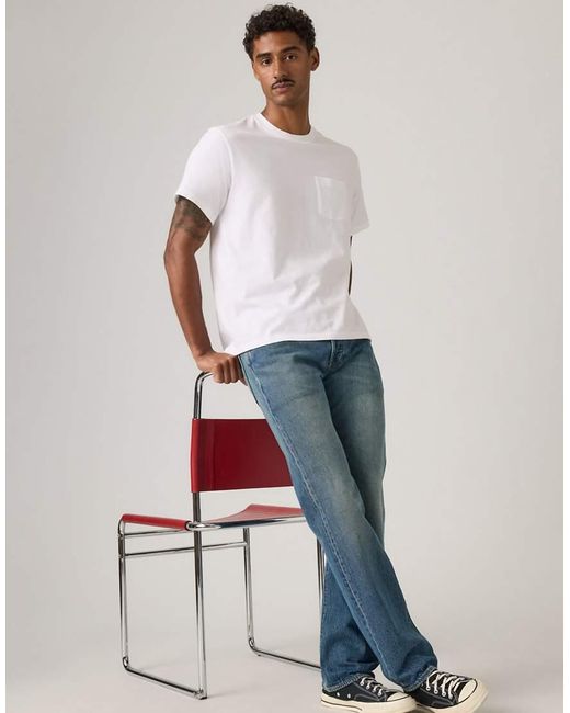 T-Shirt Basic Bianca Con Tasca di Levi's in White da Uomo