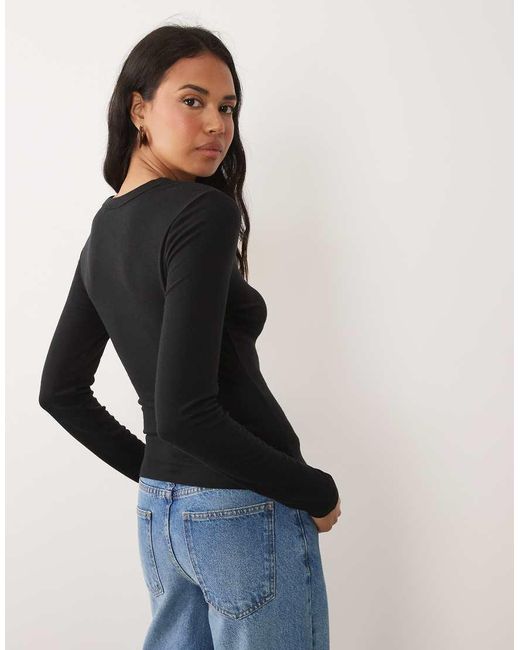 ASOS Blue Soft Long Sleeve Shrunken Tee