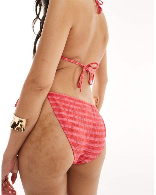 Slip Bikini A Righe Con Laccetti di & Other Stories in Red