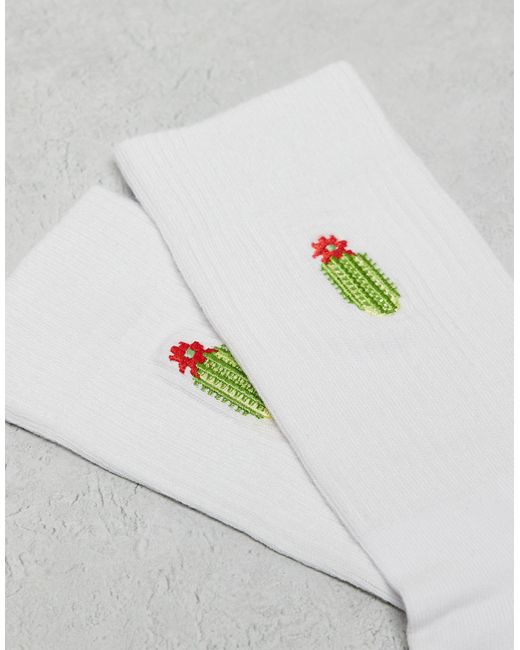 ASOS Gray 3 Pack Sock With Cactus Embrodiery for men