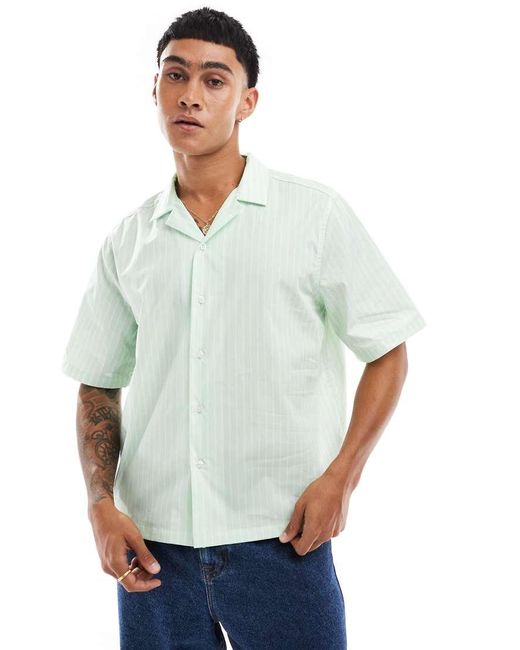 Camicia Squadrata Vestibilità Comoda A Righe di ASOS in Gray da Uomo