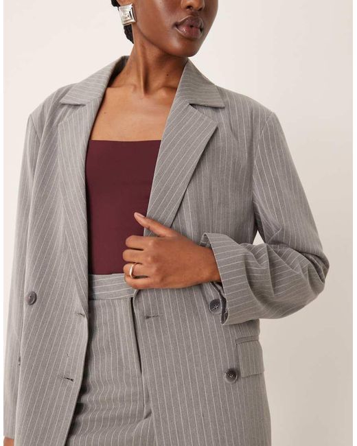 Miss Selfridge Ruimvallende Oversized Double Breasted Blazer in het Brown