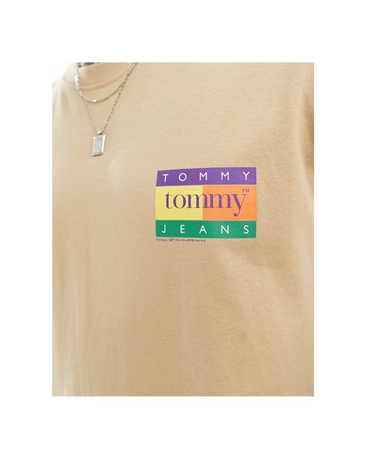 T-shirt coupe classique à motif drapeau - sable Tommy Hilfiger pour homme en coloris Natural