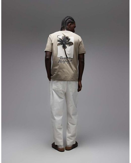 Tommy Hilfiger Gray Palm Photo Print T-Shirt for men