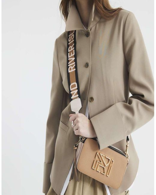 River Island Natural Camera Cross Body Bag