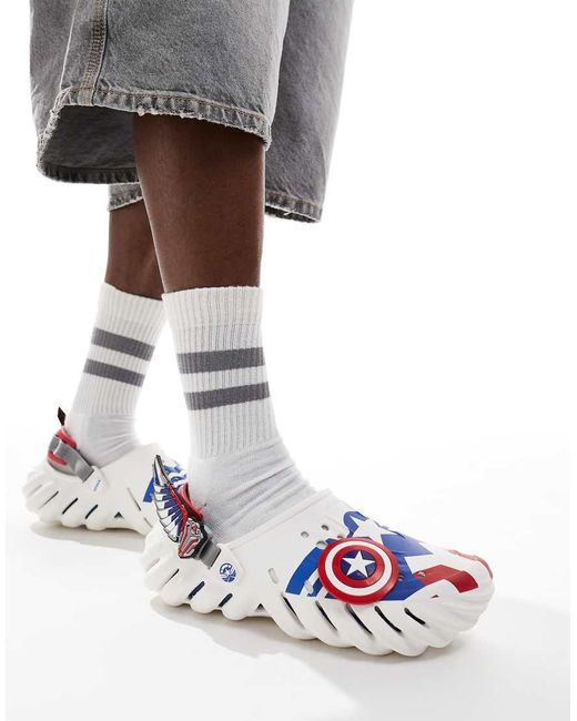 CROCSTM White Captain America Echo Clogs for men