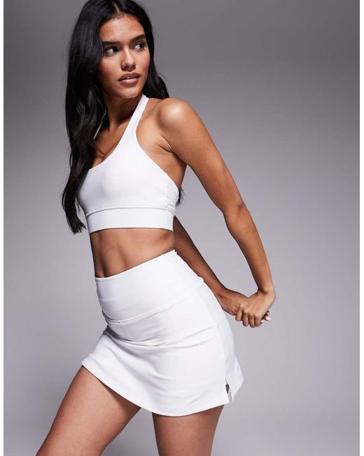4505 White Active Tennis Skirt With Under Short And Phone Pocket