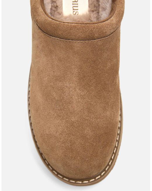 Stradivarius Brown – flache lederclogs