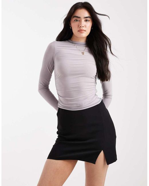 ASOS White Split Front Mini Skirt