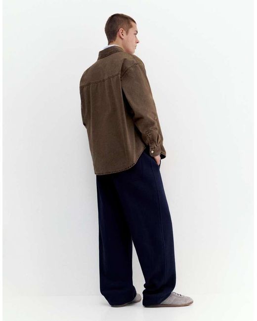 Pull&Bear Brown Pocket Overshirt for men
