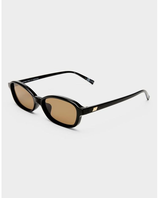 Le Specs Brown Honey Pot Slim Rectangular Sunglasses