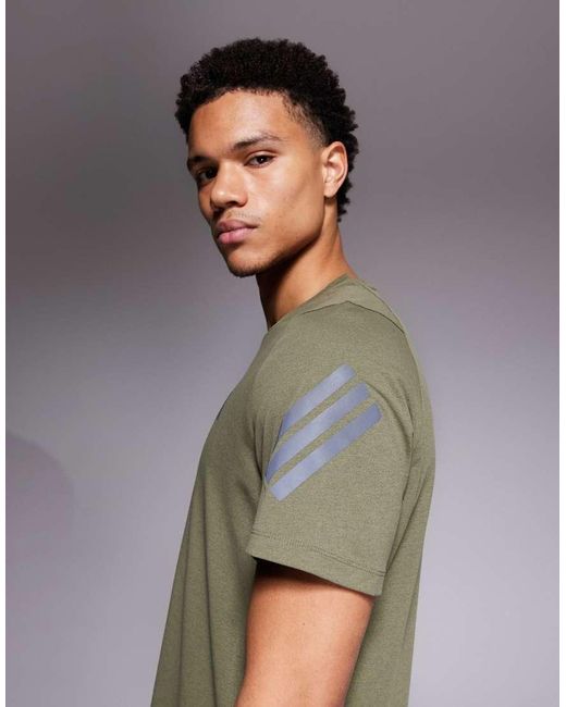 Adidas Originals Gray Adidas Running Adi365 T-shirt With Reflective Stripes for men