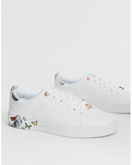 Ted Baker White Butterfly Sole Trainers