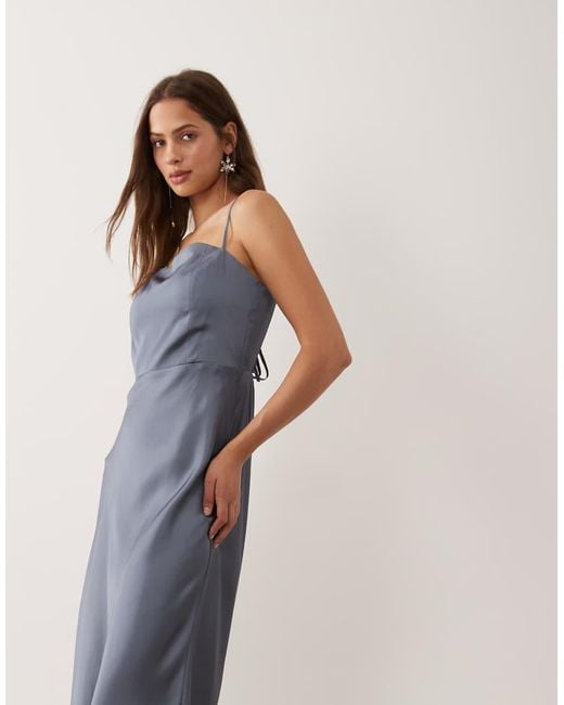 Abercrombie & Fitch Blue Strappy Square Neck Maxi Dress