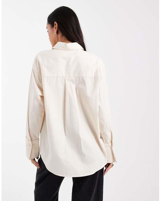 Camisa Extragrande Con Puños Anchos De -Blanco ASOS de color Natural