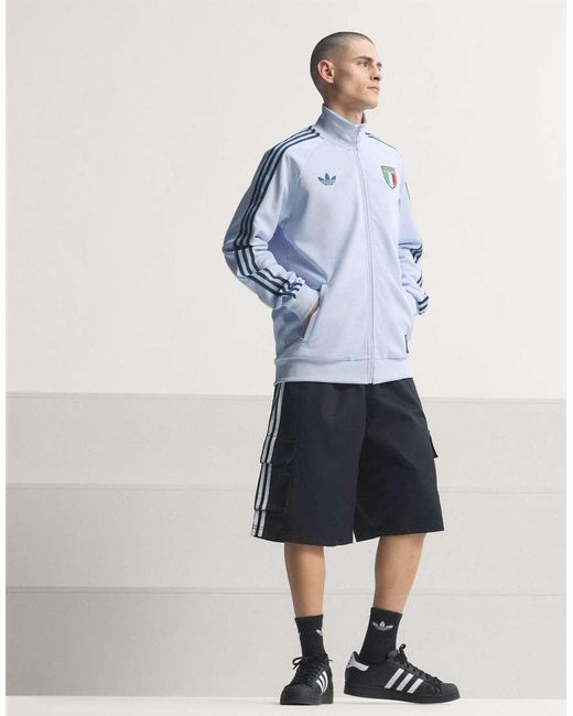 Adidas Originals Blue Italy National Team Originals Full-Zip Track Jacket for men