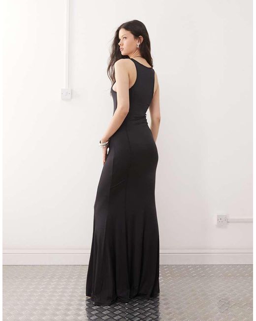 Weekday Natural Maxi Dress With Mermaid Hem