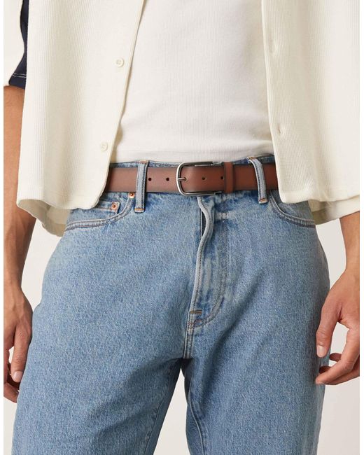 Mango – gürtel aus leder in Blue für Herren