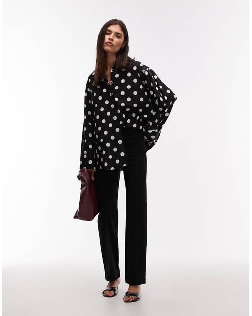 ASOS Black Oversized Shirt With Pleat
