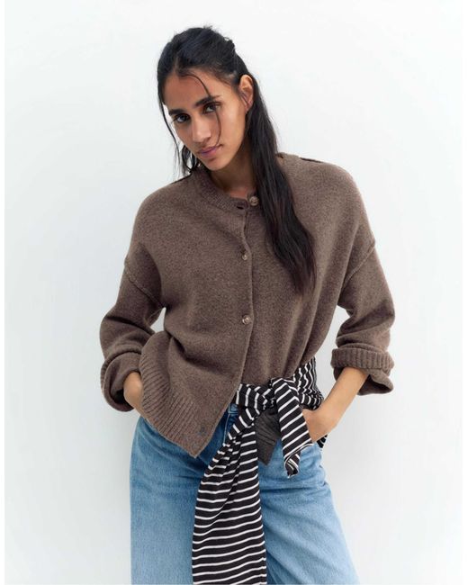 Pull&Bear Brown – strickjacke