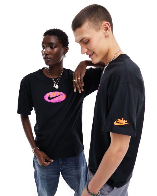 Camiseta negra unisex con estampado gráfico m90 Nike de color Blue