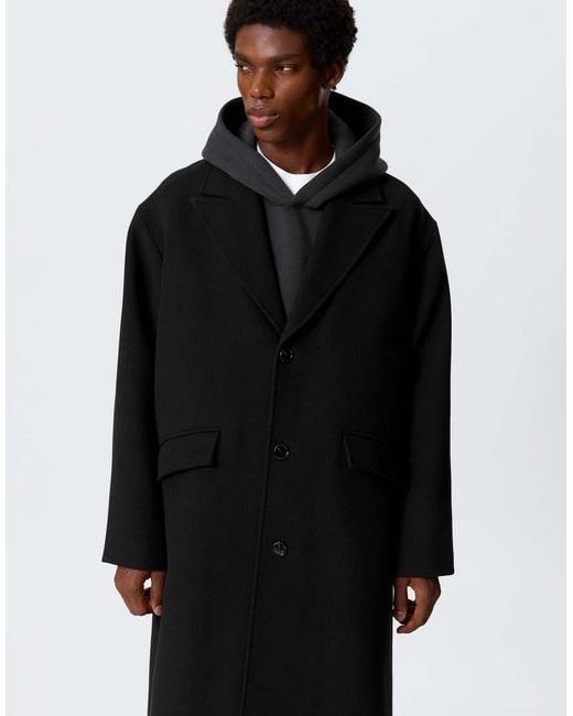 Weekday Black Wool Blend Coat for men