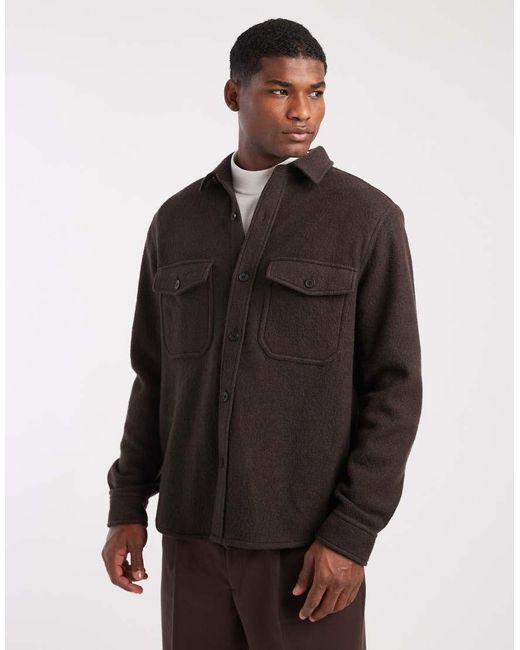 ARKET Black Chunky Bouclé Overshirt for men