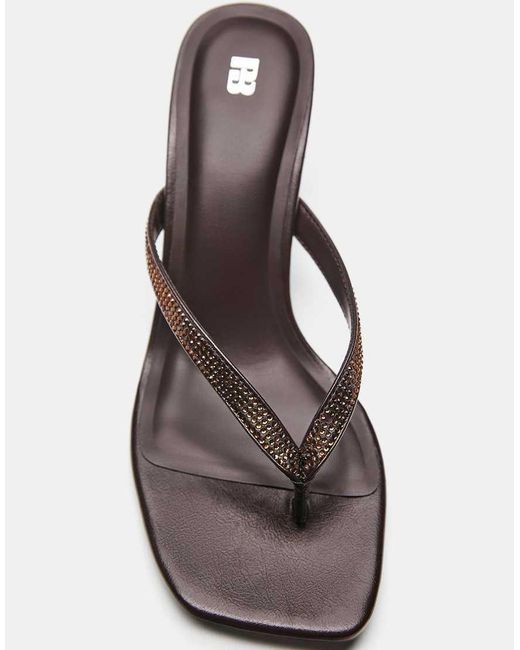 Pull&Bear Natural Heeled Sandals With Rhinestones