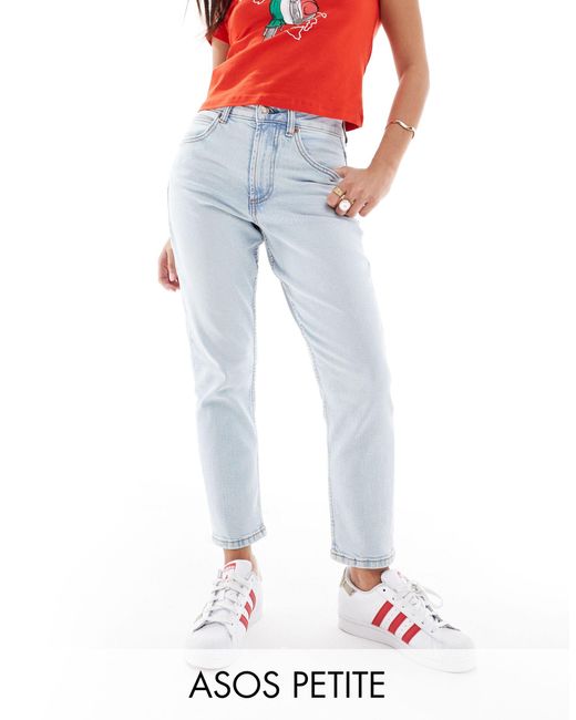 ASOS Blue Asos design petite – schmale mom-jeans