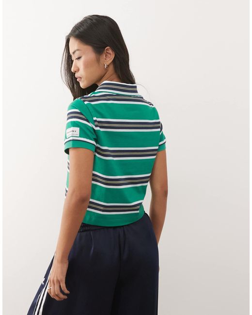 Collusion Green Stripe Shrunken Polo