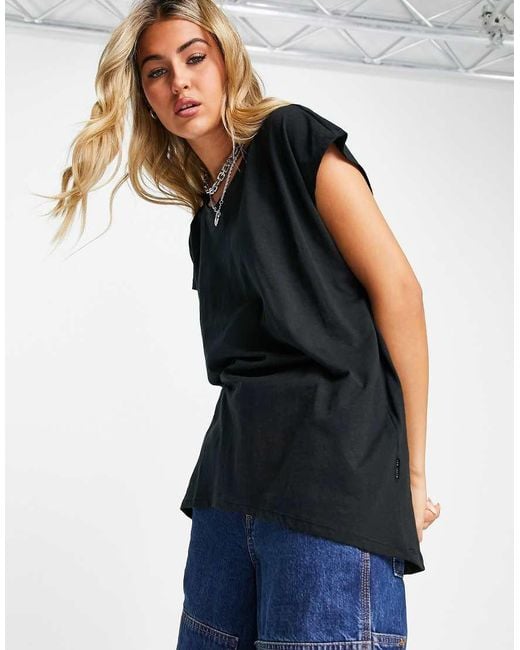 Noisy May Black Scoop Neck T-shirt