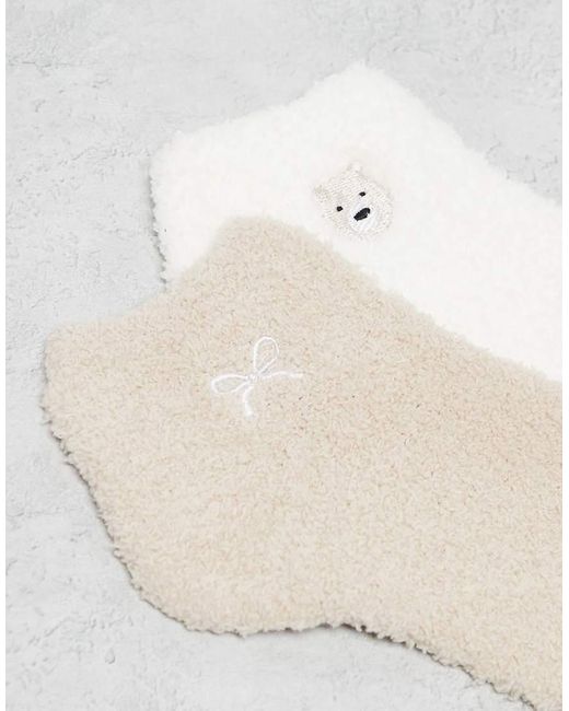 Boux Avenue White 2 Pack Cozy Trainer Sock