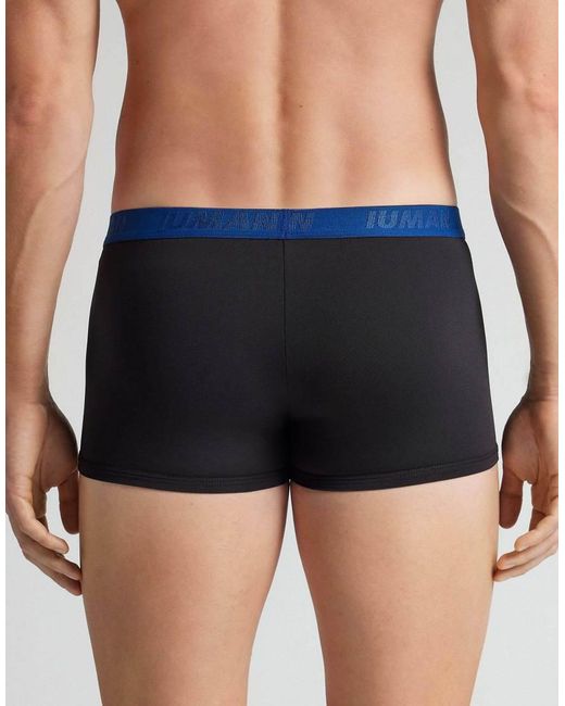 Intimissimi Black Microfibre Boxers With Logo for men
