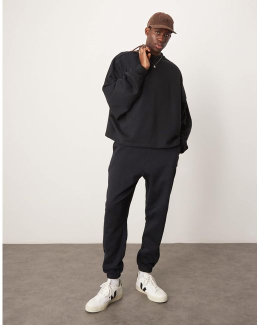 ASOS – essential – oversize-jogginghose in Black für Herren