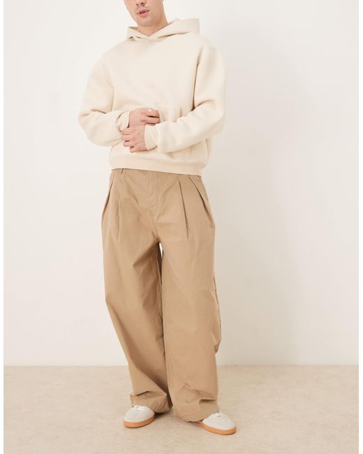 ASOS – weite oversize-chinohose in Natural für Herren