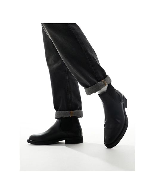 AllSaints – creed – chelsea-stiefel aus em leder in Black für Herren