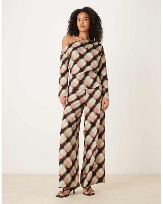 ASOS Natural Soft Clean Front Wide Leg Pants