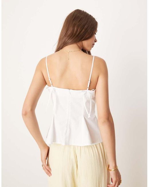 ASOS White Cinch Waist Cami Top