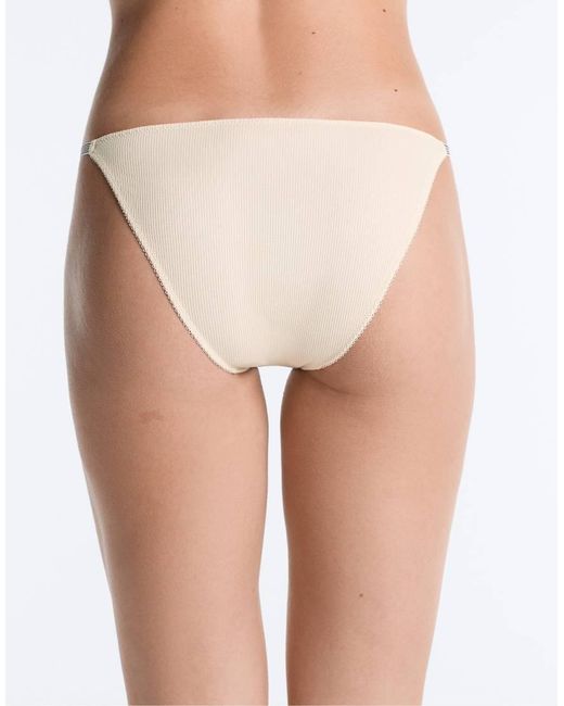 Oysho White 3 Rib Cotton Classic Briefs