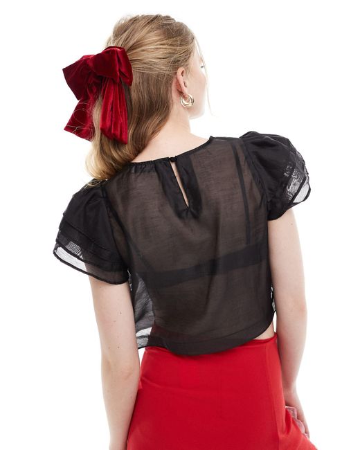Sister Jane Red Dream Organza Bow Top